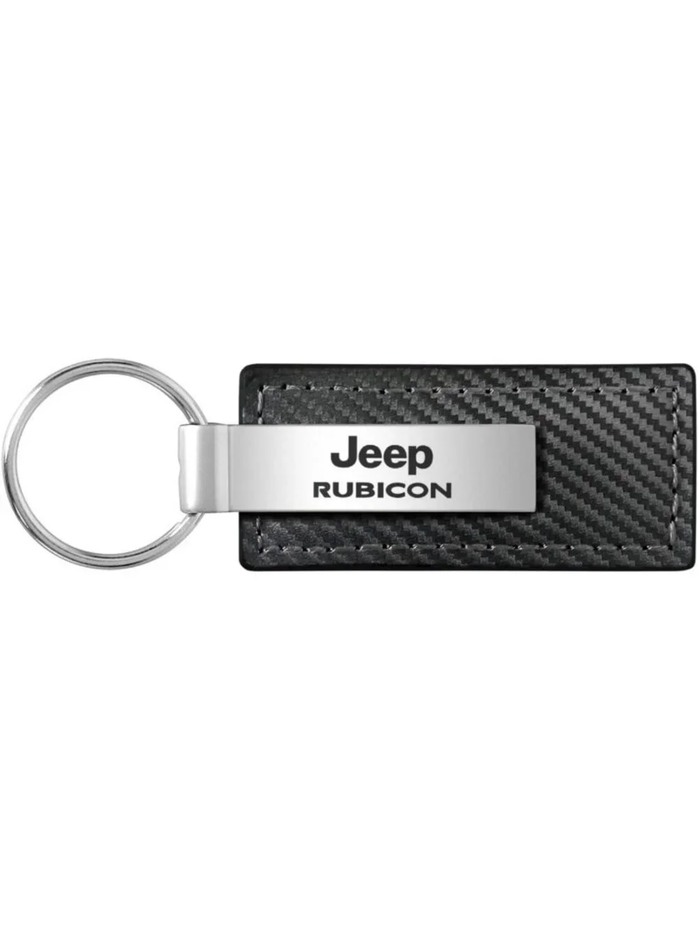 Stylish Black Carbon Fiber Texture Leather Keychain for Car Enthusiasts